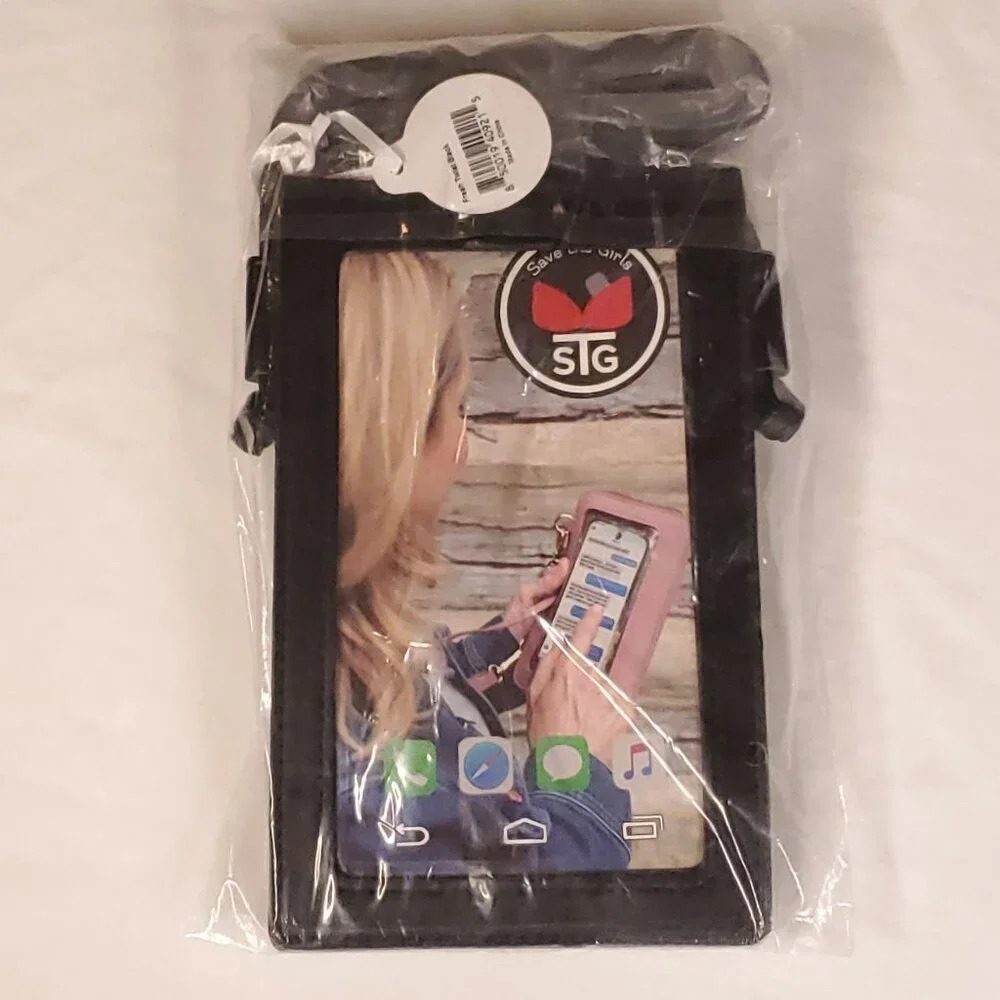 Save The Girls Touch Screen Smart Phone Purse Fresh Twist RFID Protected Black